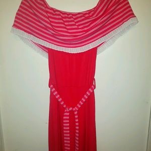 On the shoulder or off wide leg jumpersuit